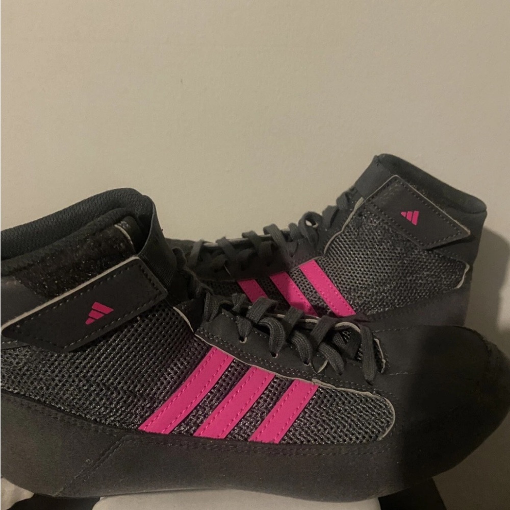 Adidas Women's Charcoal and Magenta High-Top wrestling shoes